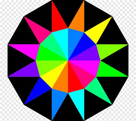 Polygon Rainbow Dodecagon Circle Rainbow Triangle Symmetry Png Pngegg