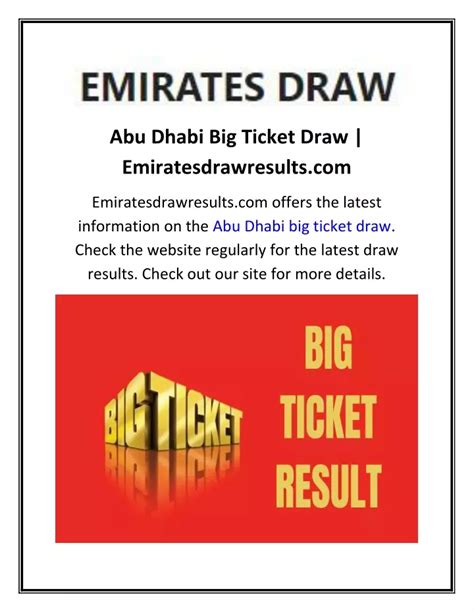 Ppt Abu Dhabi Big Ticket Draw Emiratesdrawresults Powerpoint