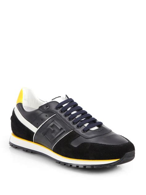 Lyst Fendi Lace Up Sneakers In Black For Men