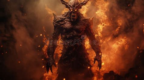 Highly Detailed Demon Illustration In Vray Tracing With Intense Use Of