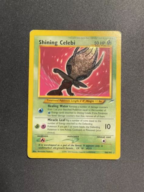 POKÉMON TCG SHINING Celebi Neo Destiny 106 Holo Unlimited Shiny Holo