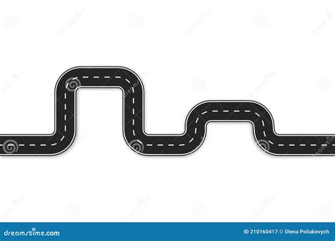 Line Art Icon with Road on White. Road in Flat Style. Horizontal View. Vector Illustration Art ...