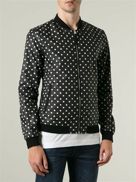 Dolce And Gabbana Polka Dot Bomber Jacket In Black For Men Lyst