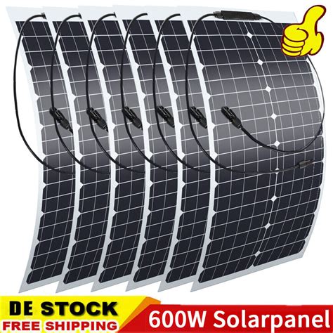 600W Flexibel Solarmodul Solarpanel Monokristallin für Wohnmobil