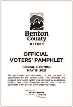 OFFICIAL VOTERS PAMPHLET SPECIAL ELECTION MAY 18 2021 Benton