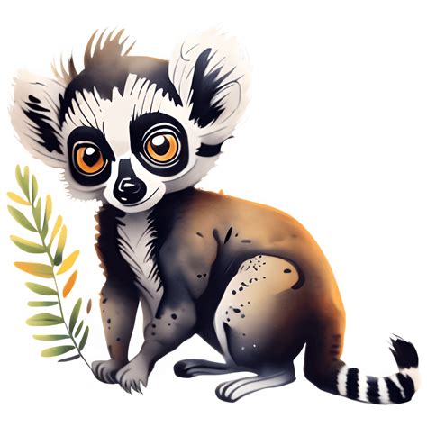 Chibi Lemur Tattoo Digitale Afbeelding In Inglaze Aquarel Creative