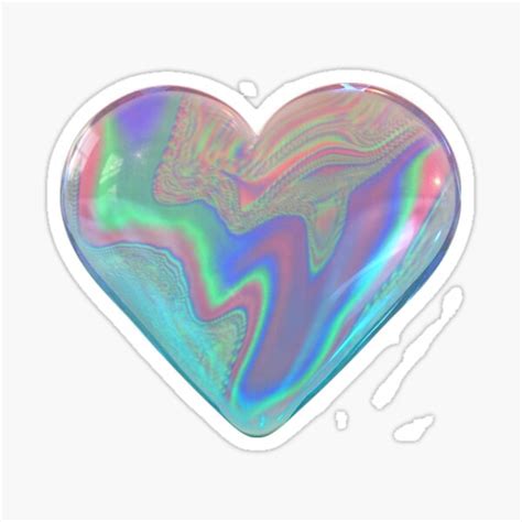 Holographic Heart Sticker For Sale By Tumblrrr Redbubble