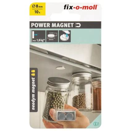 Fix O Moll Magneet Schijf Neodymium Klevend Zilver Mm Stk