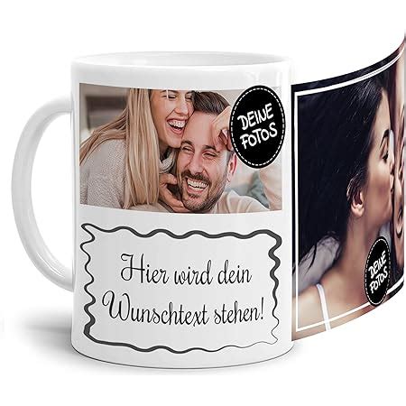 Foto Tasse Selbst Gestalten Mit Text Collage F R Fotos Geschenk