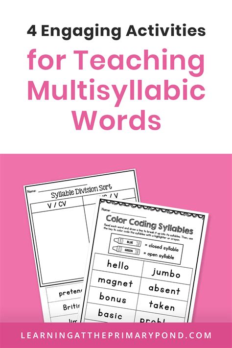 Decodable Multisyllabic Word List Letter Words Unleashed Exploring