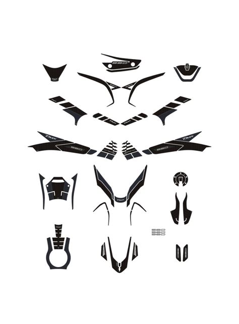 Kit Adesivi D Nero Protezioni Scooter Compatibili Con Yamaha Tmax