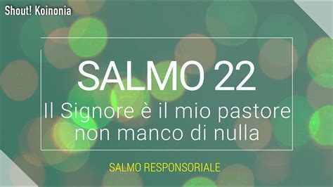 Salmo Responsoriale Il Signore Il Mio Pastore Non Manco Di Nulla