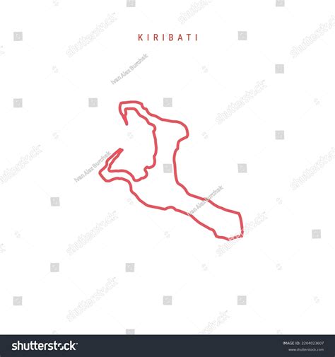 Kiribati Editable Outline Map Republic Kiribati Stock Vector Royalty