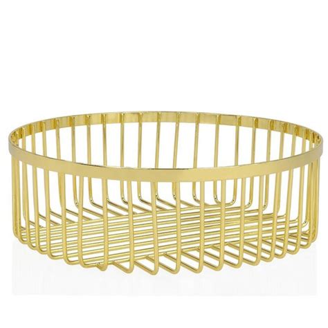 Fruteira de Metal Dourado Ø25x8cm Qechic