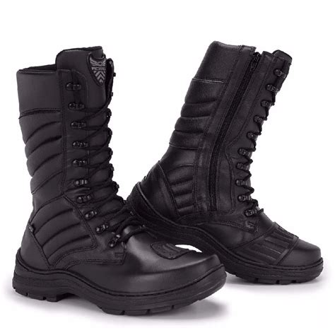 Bota Militar Acero Couro Hunter Preto Ziper