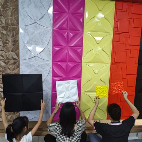 100 Pvc 3d Wall Panels Non Flammable And Installed Material Panel