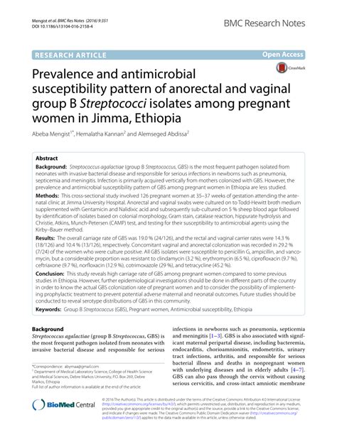 Pdf Prevalence And Antimicrobial Susceptibility Pattern Of Anorectal