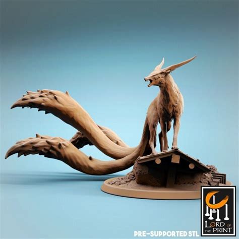 Kitsune Miniature Model, Dungeons and Dragons 3d Printed Mini, Dnd ...