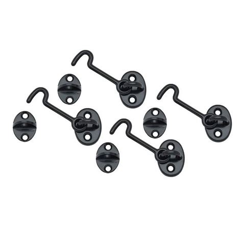 Qcaa Forged Brass Cabin And Door Hook Latch And Eye 2 12 Matte Black 4