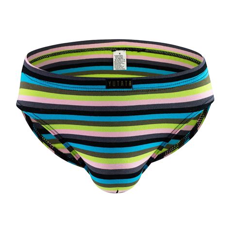 Lovskoo Woemn And Mens Bikini Underwear Cheeky Low Rise Color Stripe Trendy Breathable