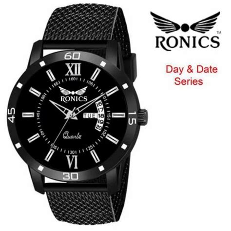 Analog Black(Strap) Ronics RN 1010 Dial Casual Wear Watch, For Daily at ...