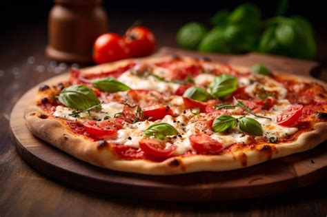 Premium Photo Delicious Neapolitan Pizza On A Board