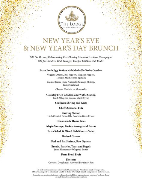 New Years Brunch 2023 The Lodge Annapolis