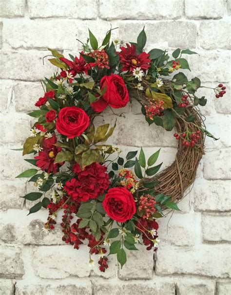 20 Red Wreath For Front Door The Urban Decor