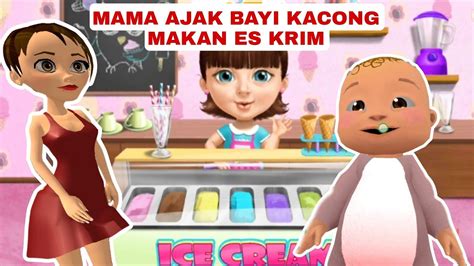 Mama Ajak Bayi Kacong Jalan Jalan Ke Taman Beli Es Krim Ke Kakak Cantik