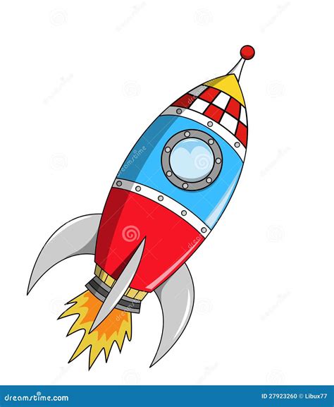 Cartoon Space Rocket On Mission Stock Photo - Image: 27923260