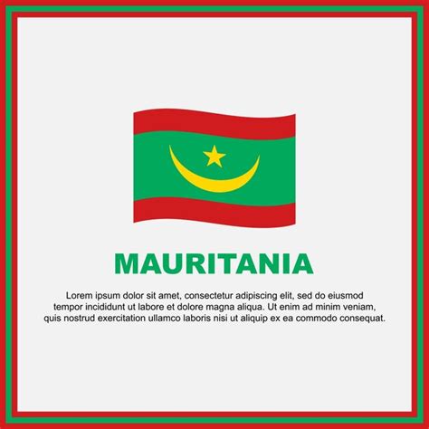 Premium Vector Mauritania Flag Background Design Template Mauritania