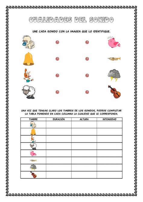 Cualidades Del Sonido Ficha Interactiva Y Descargable Puedes Hacer Los