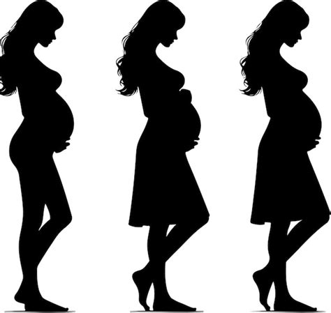 Premium Vector Pregnant Woman Vector Silhouette