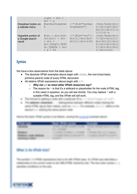 Solution Xpath Cheat Sheet Studypool