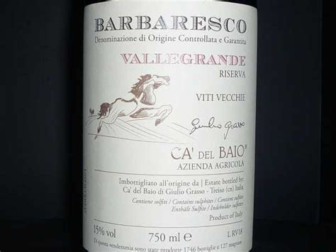 Ca Del Baio Barbaresco Vallegrande Di Giulio Grasso Riserva