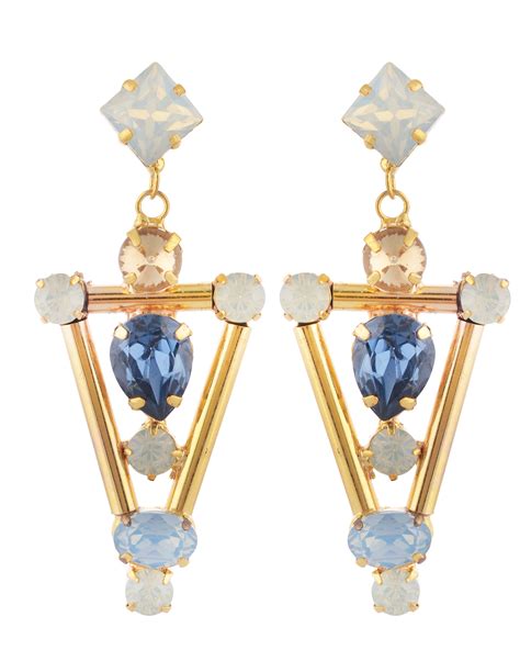 Blue Chandelier Swarovski Earrings By Bella Vistas The Secret Label