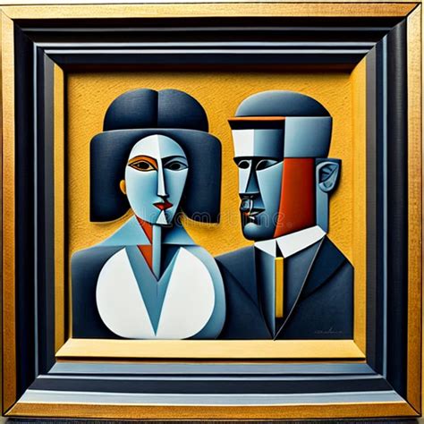 Framed Cubist Portrait Of A Couple Stock Photo Image Of Painting