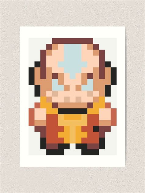 Pixel Art Aang Avatar State Avatar The Last Airbender Art Print For