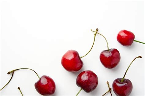 Premium Photo Sweet Red Cherries Isolated On White Background Fresh