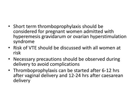 Thromboprophylaxis In Pregnancy And Puerperium Ppt