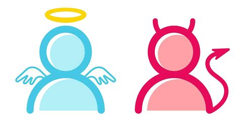 Vector Illustration Of Angel And Devil In Flat Style Vector