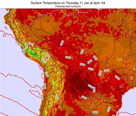 Bolivia Surface Temperature On Sunday 12 Sep At 2am