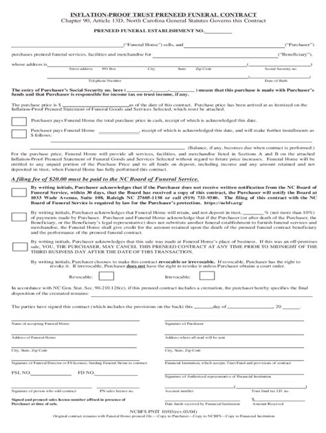 Fillable Online Trust Preneed Funeral Fill Out And Sign Printable PDF