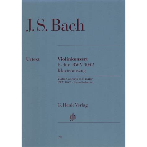 Bach Concerto Bwv 1042 Mi Maj Violon Et Piano Chez Bd Music