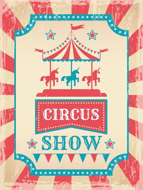 Premium Vector Circus Show Poster Invitation Placard For Circus