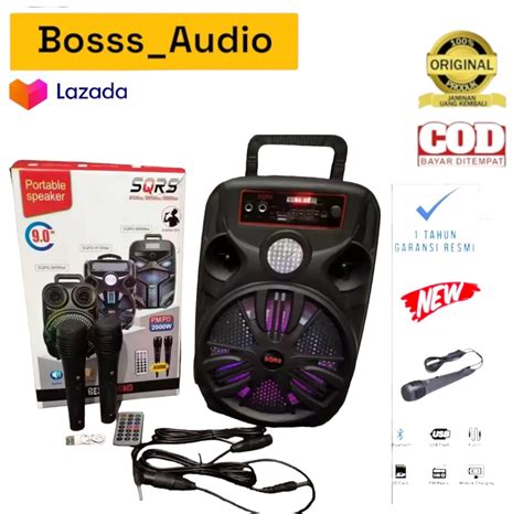 SPEAKER BLUETOOTH PORTABLE EXTRA BASS UKURAN JUMBO 9 INCH PLUS 2 MIC