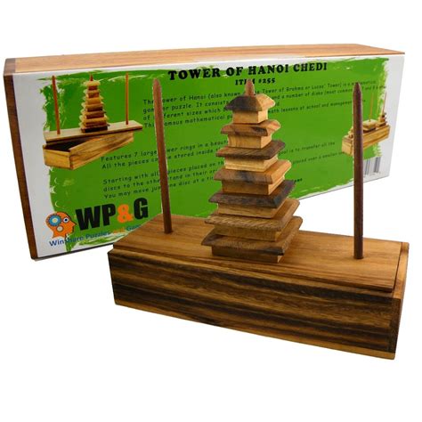 Tower Of Hanoi Chedi Wooden Brain Teaser Puzzle 255