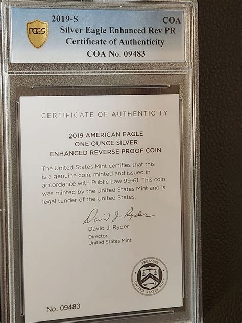 2019 S American Silver Eagle Bullion Coins Enhanced Reverse Proof