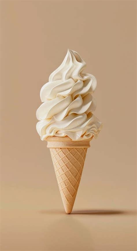 Vanilla Soft Serve Ice Cream Perfection Generative Ai Stock