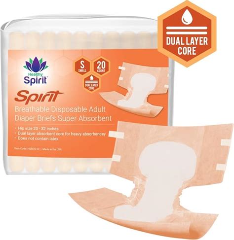 Healthy Spirit Breathable Disposable Adult Diaper Briefs For Incontinence Super